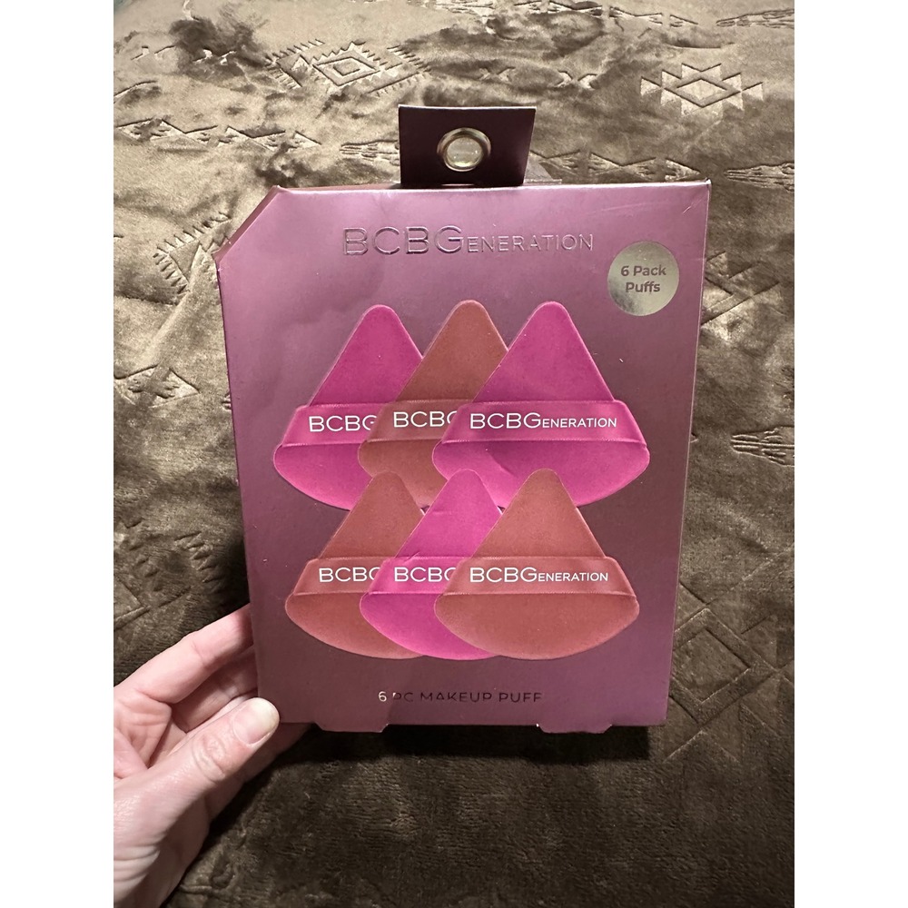 NWT BCBGeneration 6 Pc Makeup Puff - Pink & Mauve/Brown